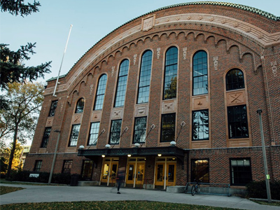 Romney Hall exterior in summertime.