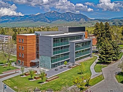 Aerial photo of Jabs Hall in Bozeman, Montana