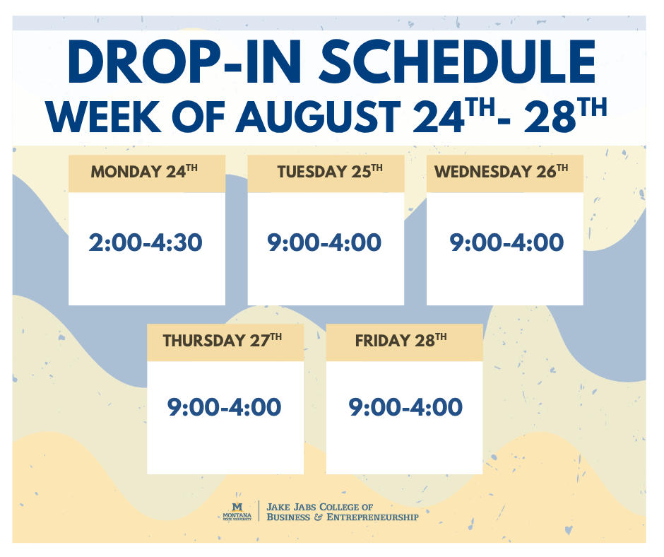 August 24th-28th Drop-In Schedule