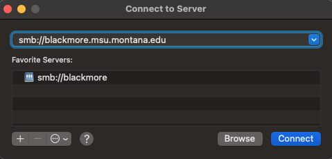 Finder connect to Blackmore