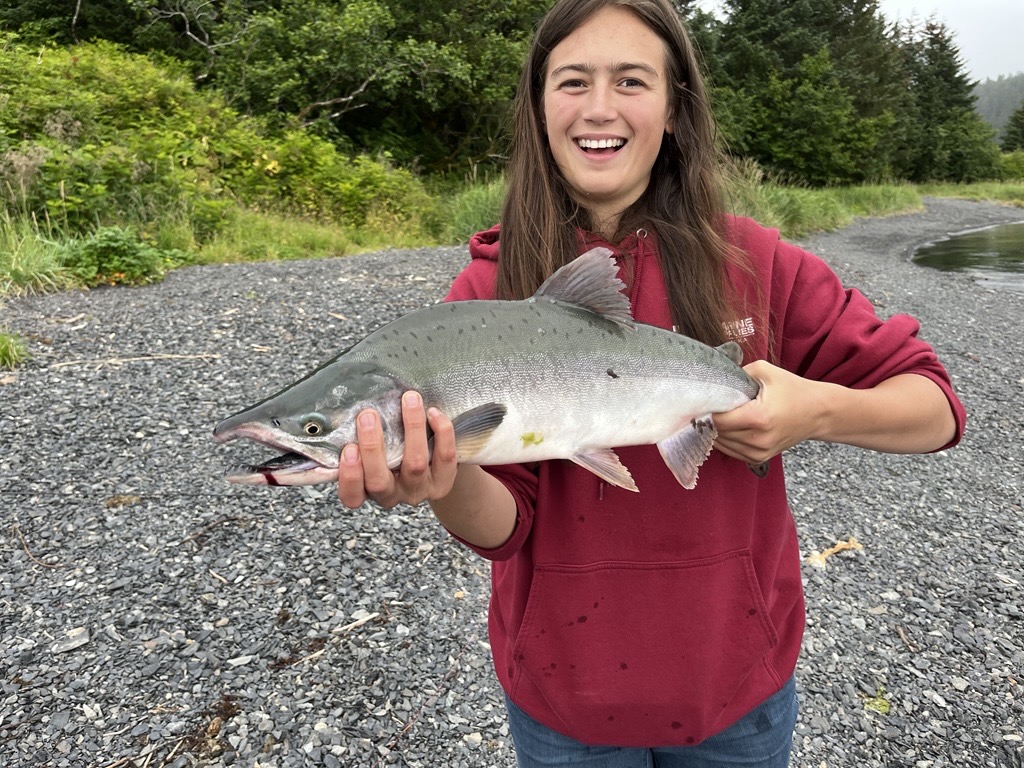 Anika holding a very big fish