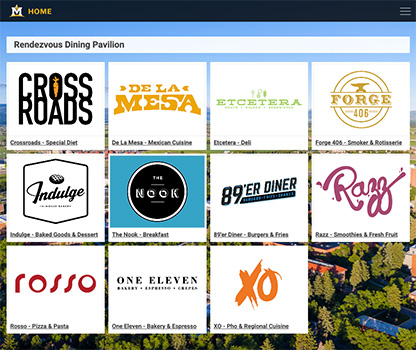 dining hall menu navigator