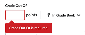 Brightspace screenshot 20.23.04 - points must be added into the "Grade Out Ofd" text box