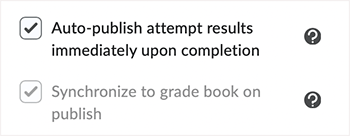 Brightspace screenshot 20.23.02 - "Auto-publish" and "Synchronize" checkboxes display 