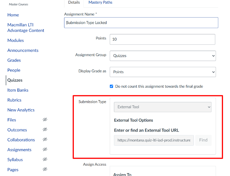new quizzes submission