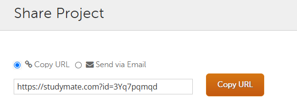 sample URL or sharing a studymate project