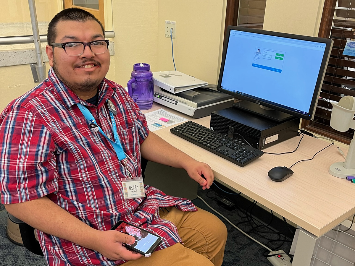 LIFE Scholar student working at a computer