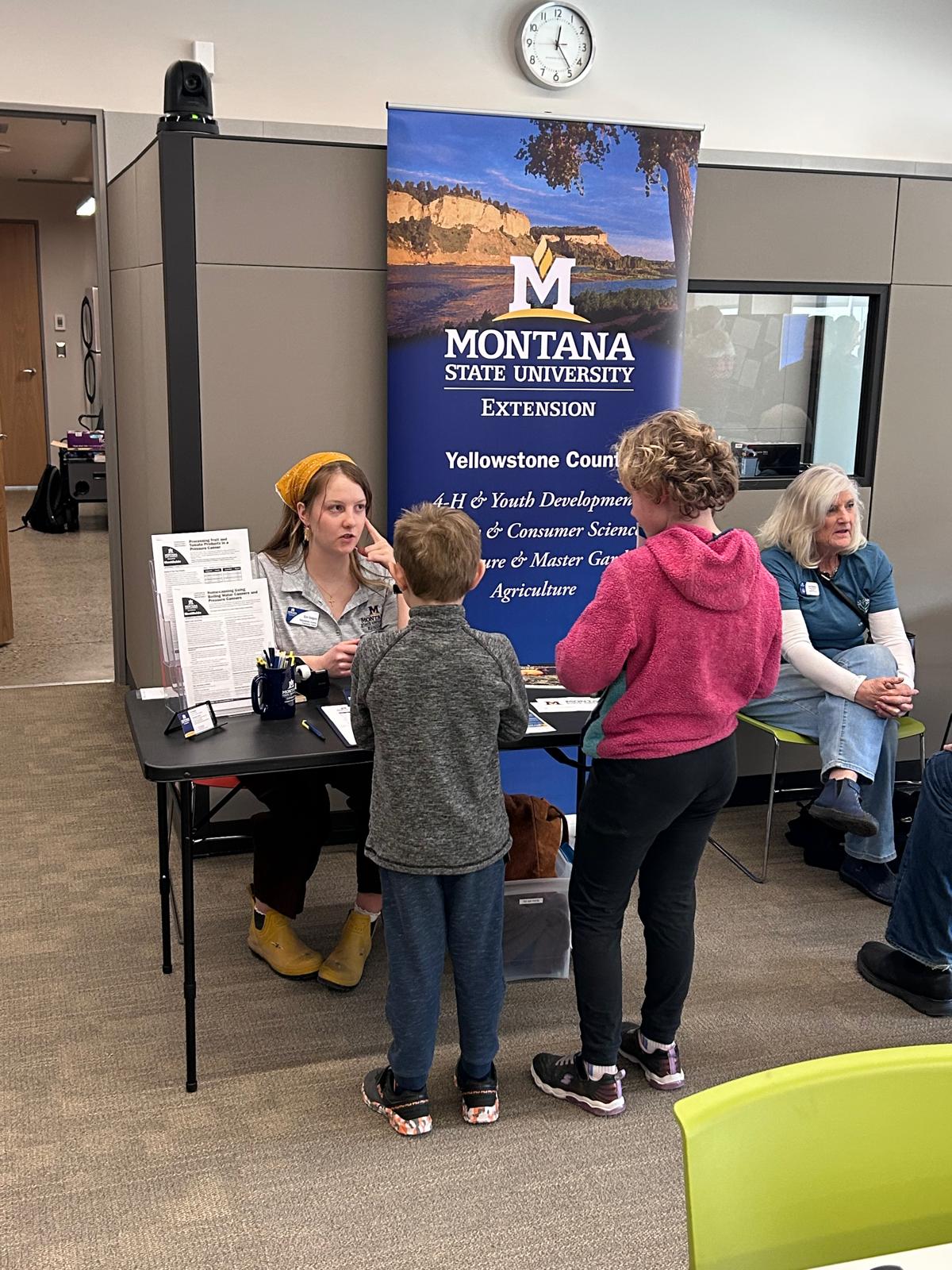 Yellowstone FCS Agent meeting the community at the BCSL Seed Swap
