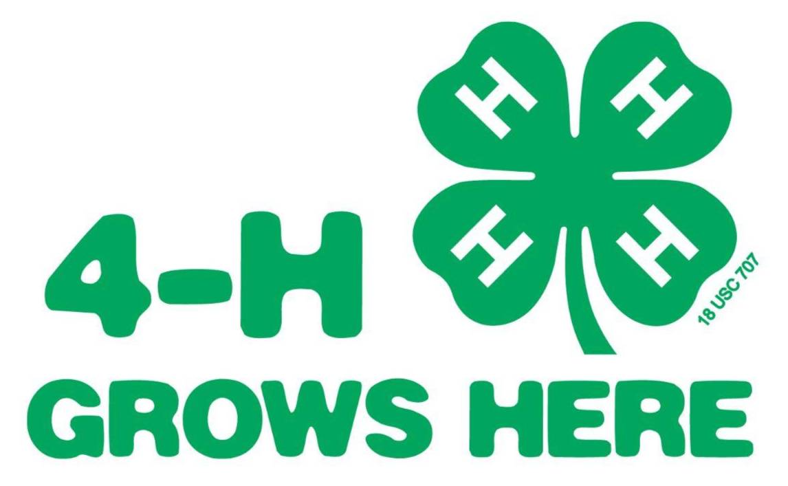 4-H Grows Here saying, with the 4-H clover logo.