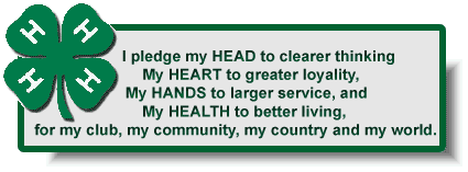 I pledge my head to clearer thinking my heart to greater loyalty my hands to larger service and my health to better living for my club my community my country and my world.