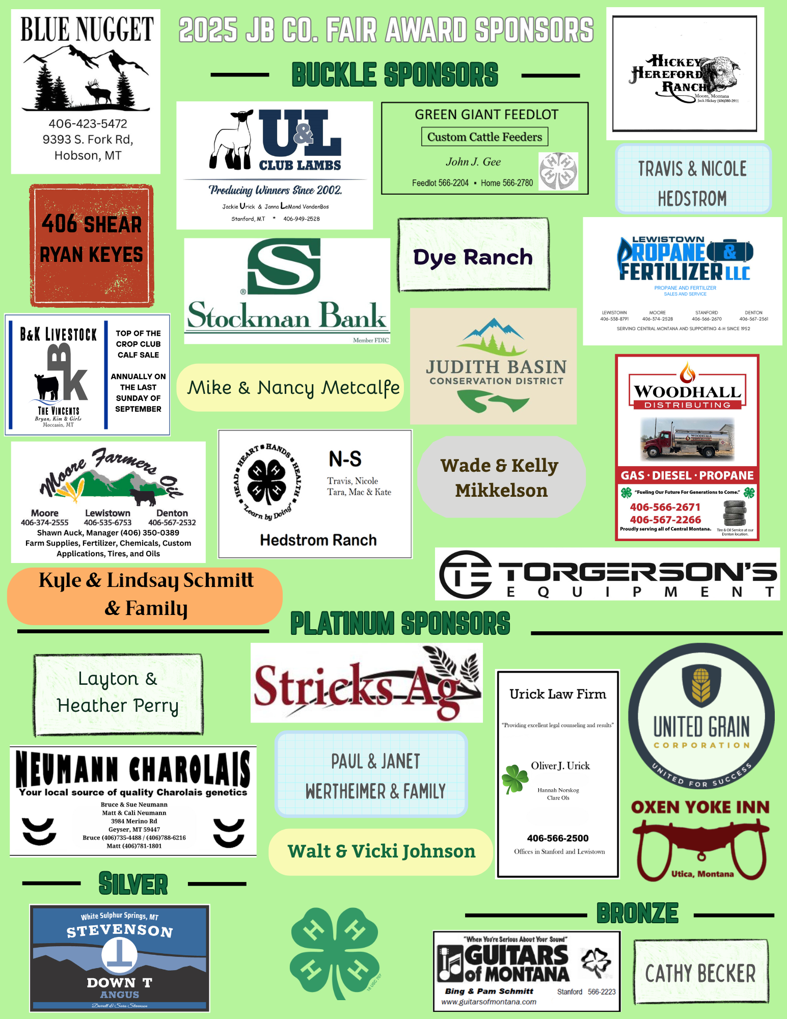 2025 JB County Fair Award Sponsors Poster