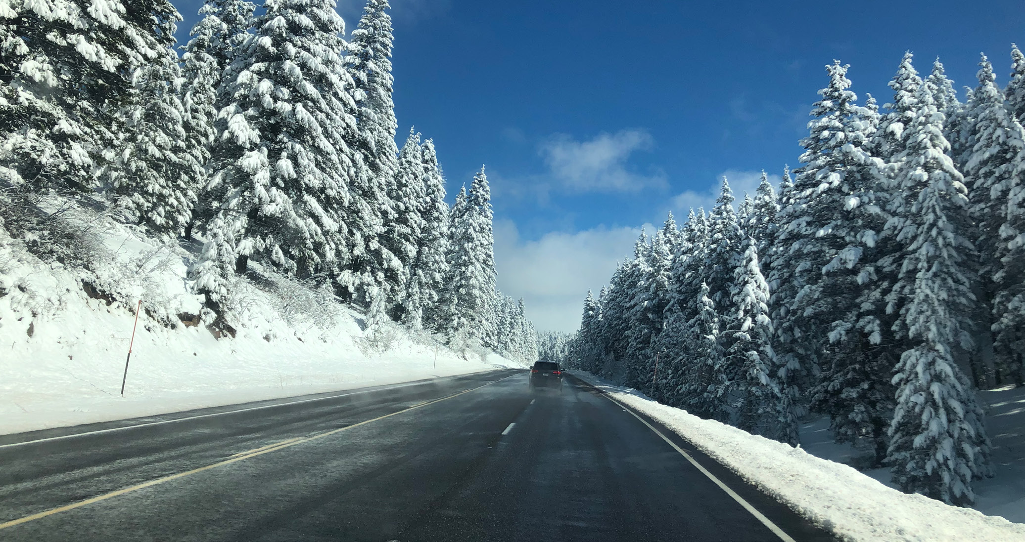 a road with snow in Montana