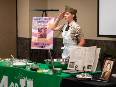 4-H Member giving a demonstration.