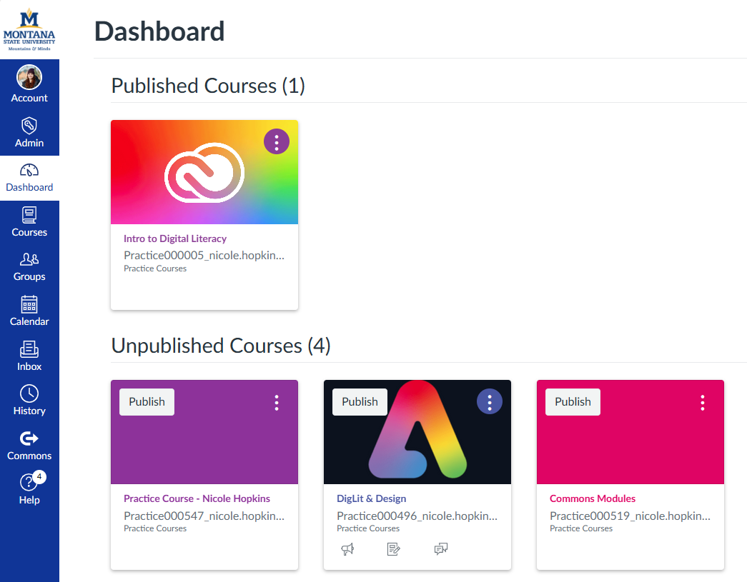 Canvas dashboard