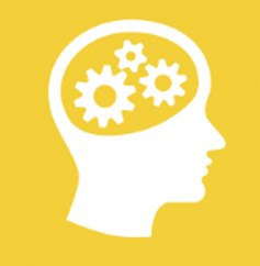 graphic of brain with cogs inside