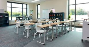 empty classroom with chairs
