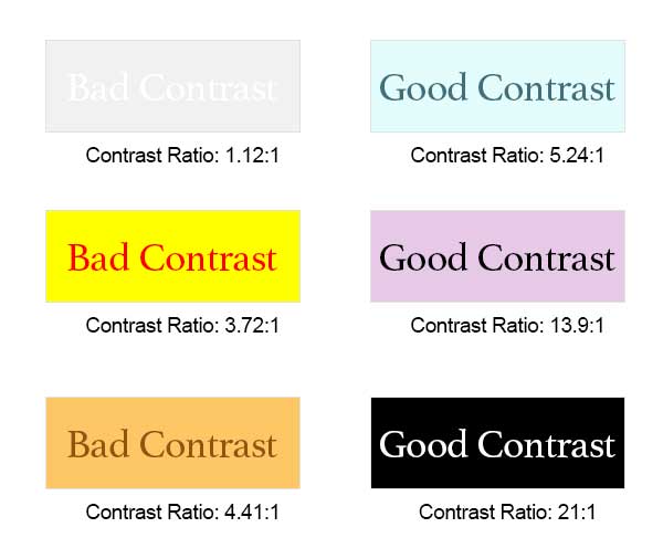 color contrast examples