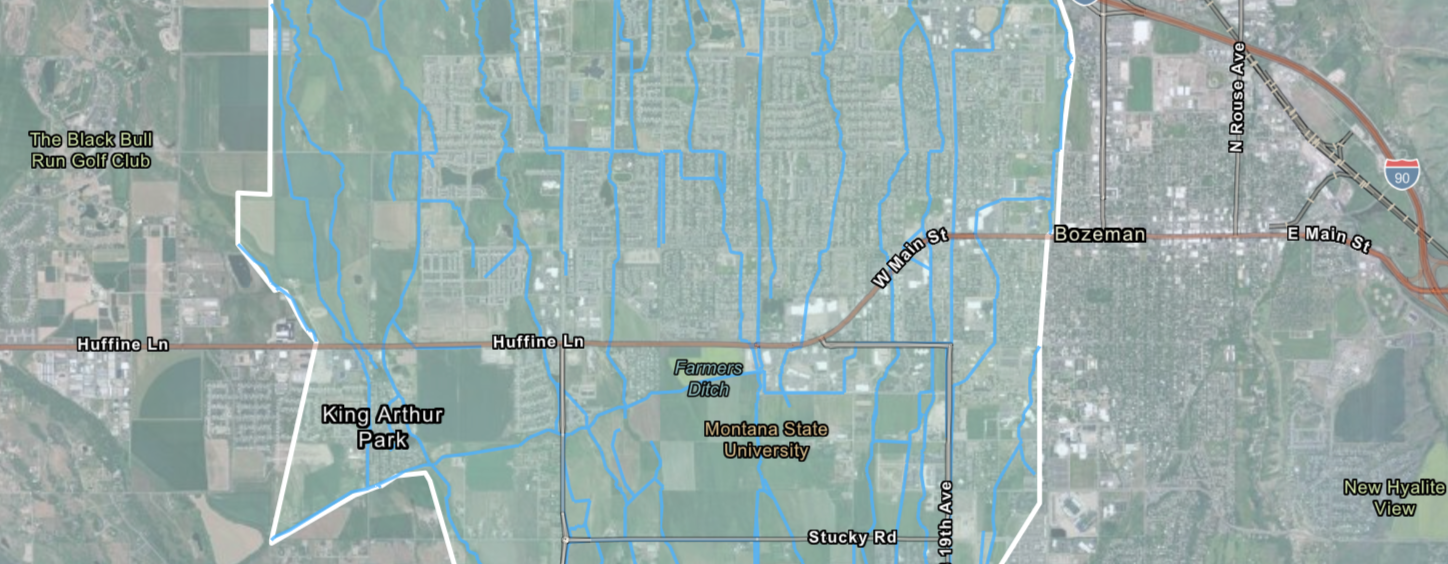 example cropped image of mapping the channels on a sattelite map for bozeman