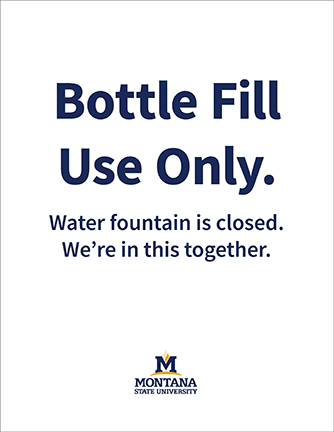 msu branded letter-size bottle fill use only sign