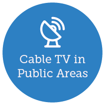 Free cable TV in the public areas of the Residence Hall