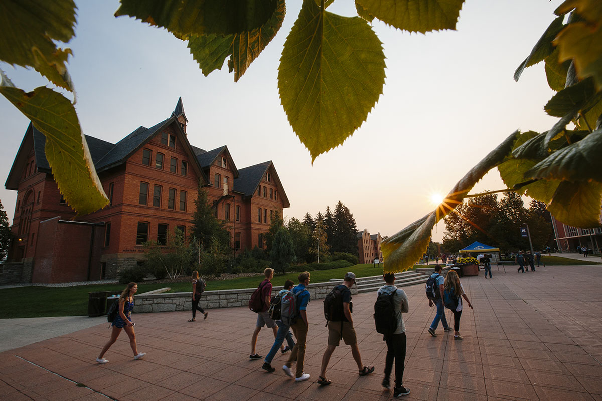 Students walking on-campus