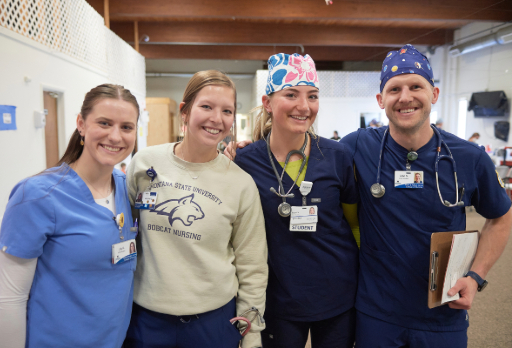 great falls students working at a clinic