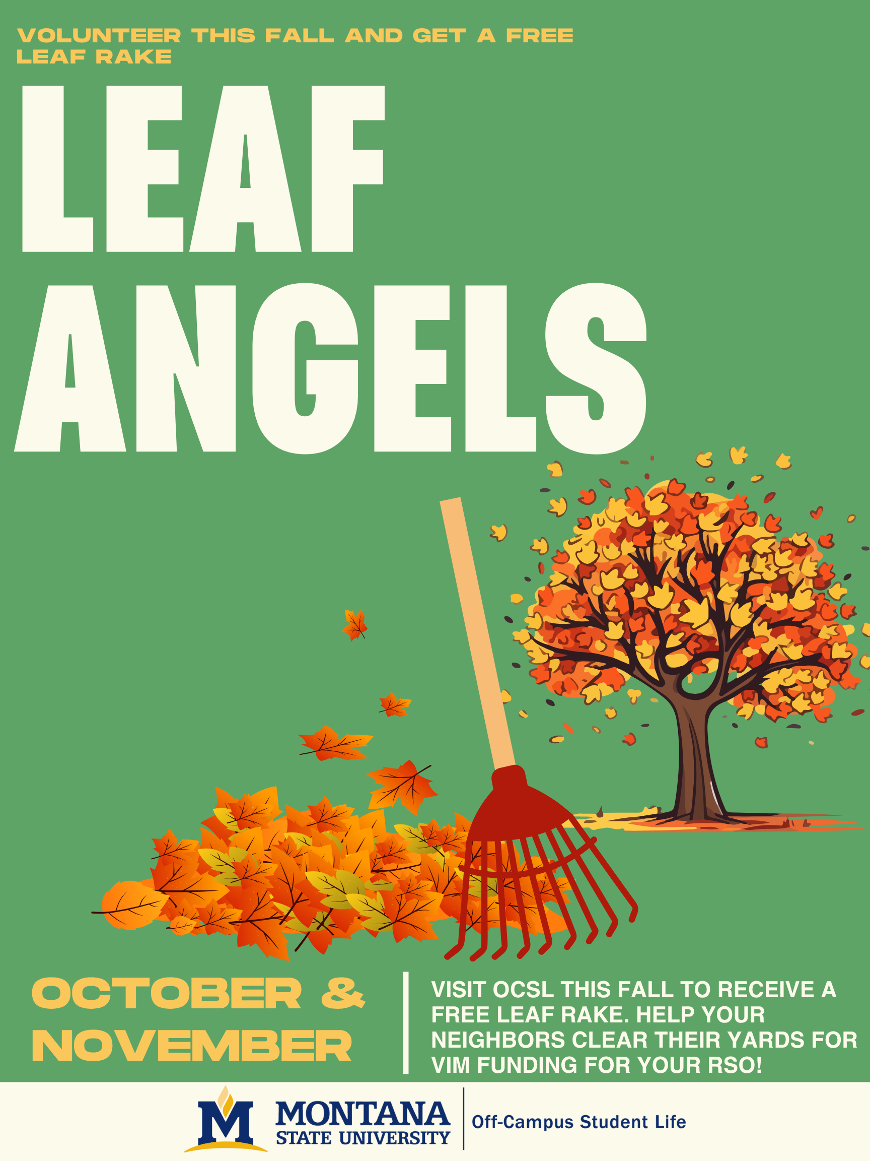 Leaf Angels image with tree and rake
