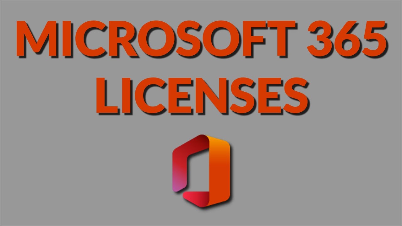 Gray background with orange text saying "Microsoft 365 Licenses"