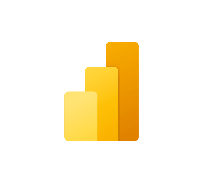 Three ascending yellow bars indicating the logo for Power BI