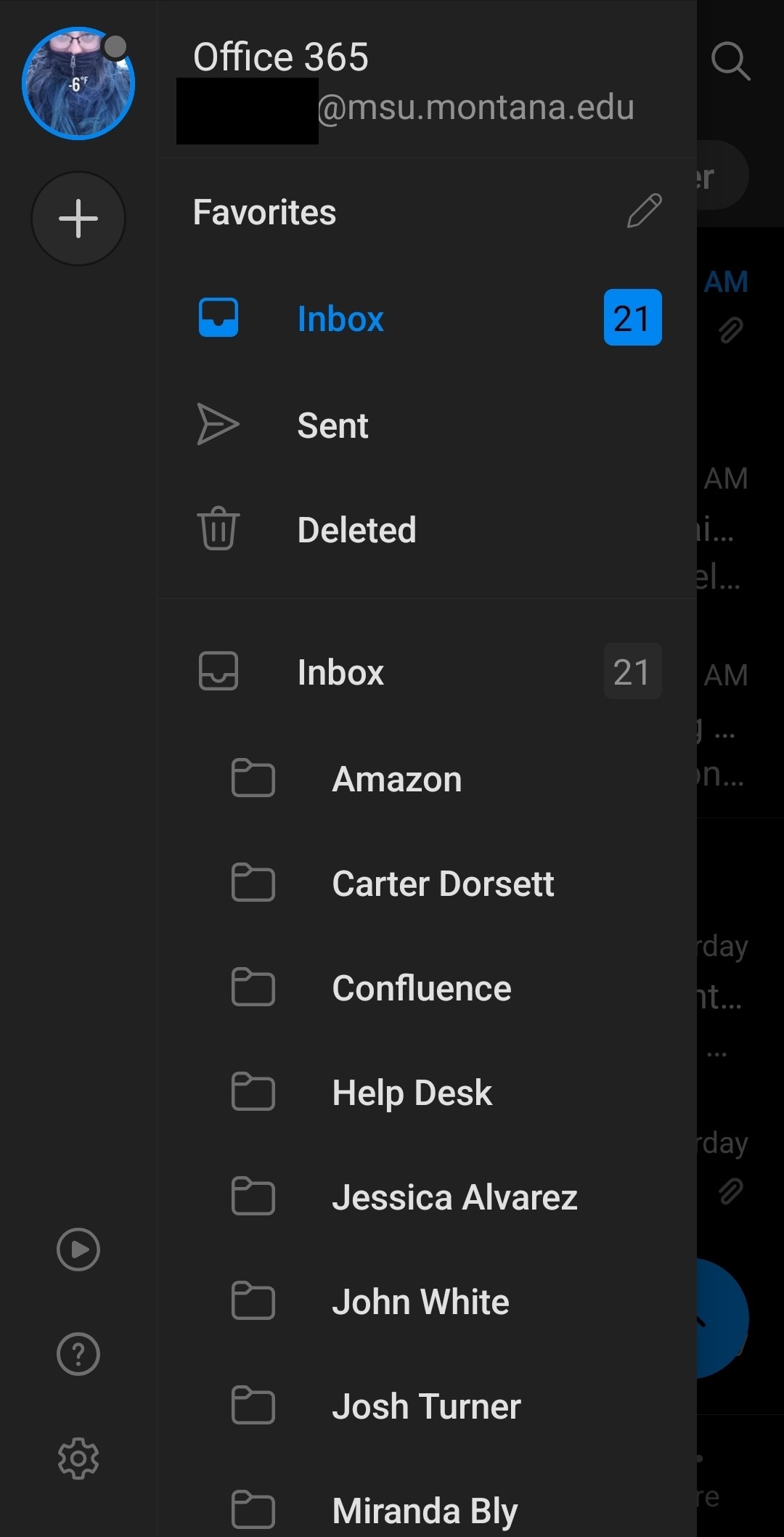 Outlook android app side panel