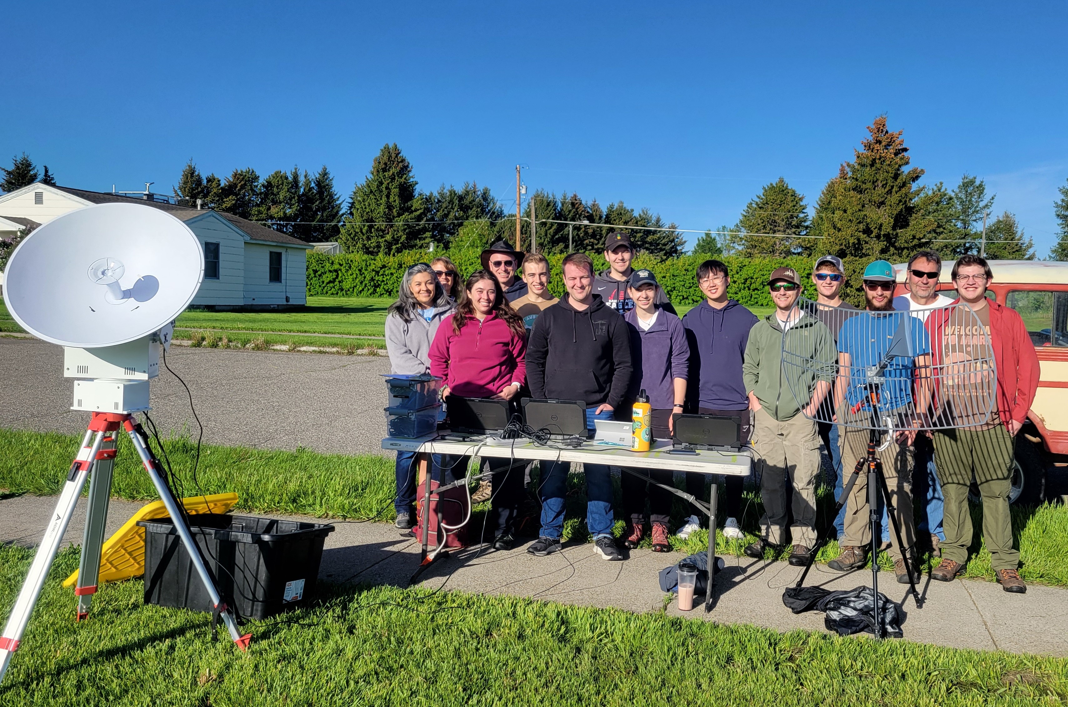 group of people with equipment