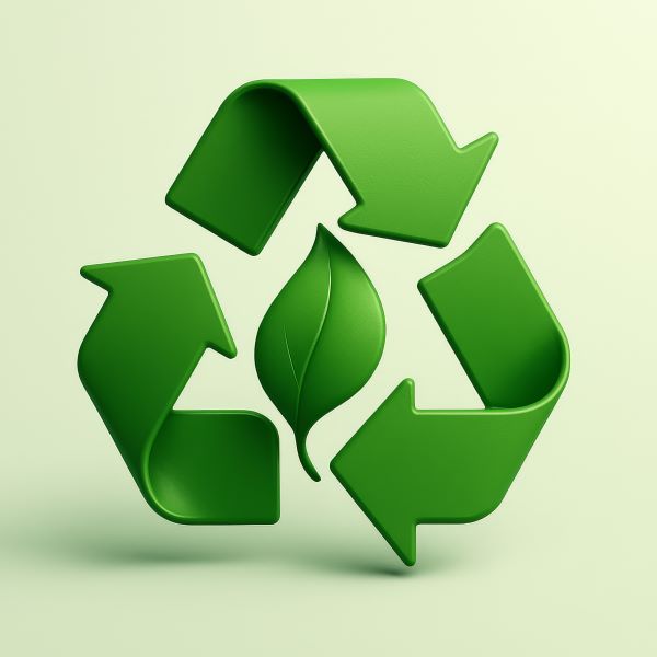 recycling logo with leaf