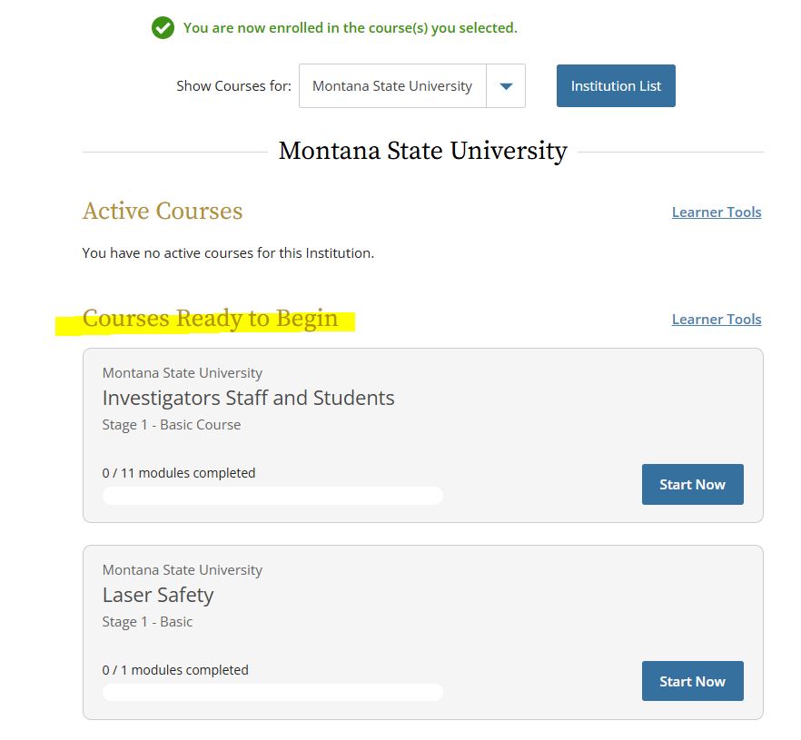 citi courses to begin