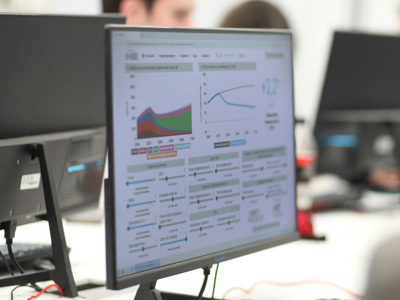 Computer screen showing graphs