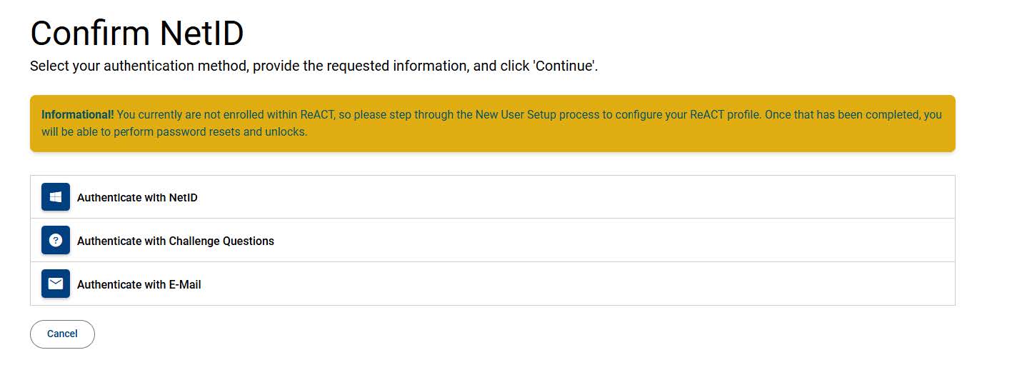 Confirm Authentication Method