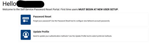 password portal selection screen