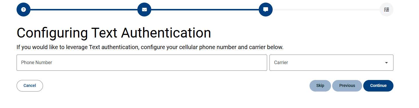 configure text authentication