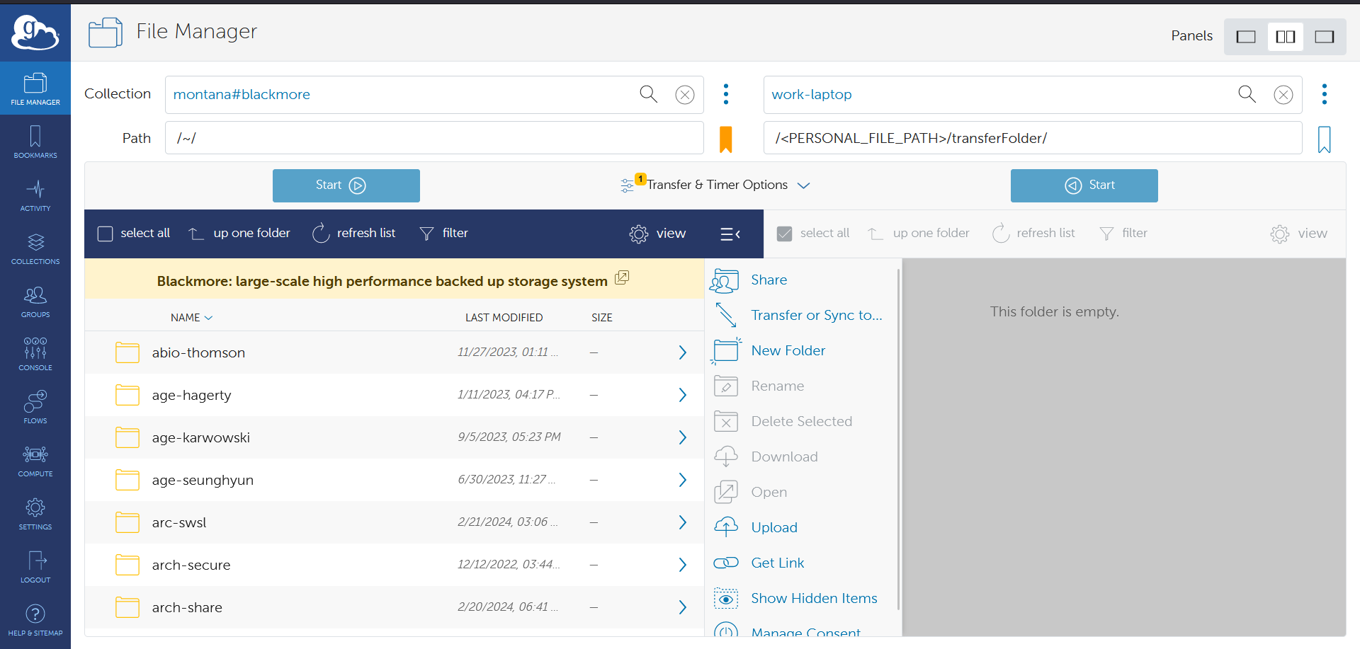 Transfering files from RCI to Personal endpoint