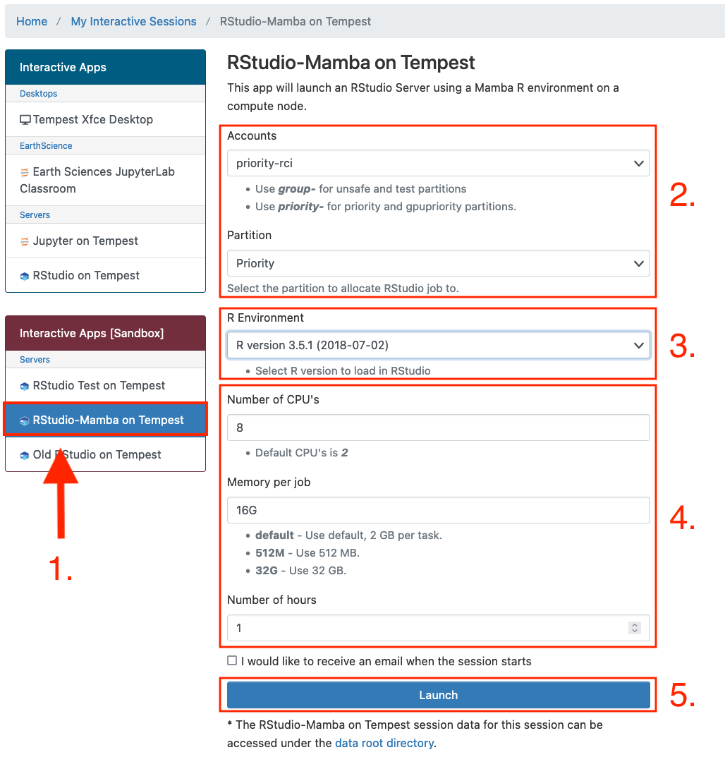 RStudio Mamba on Tempest