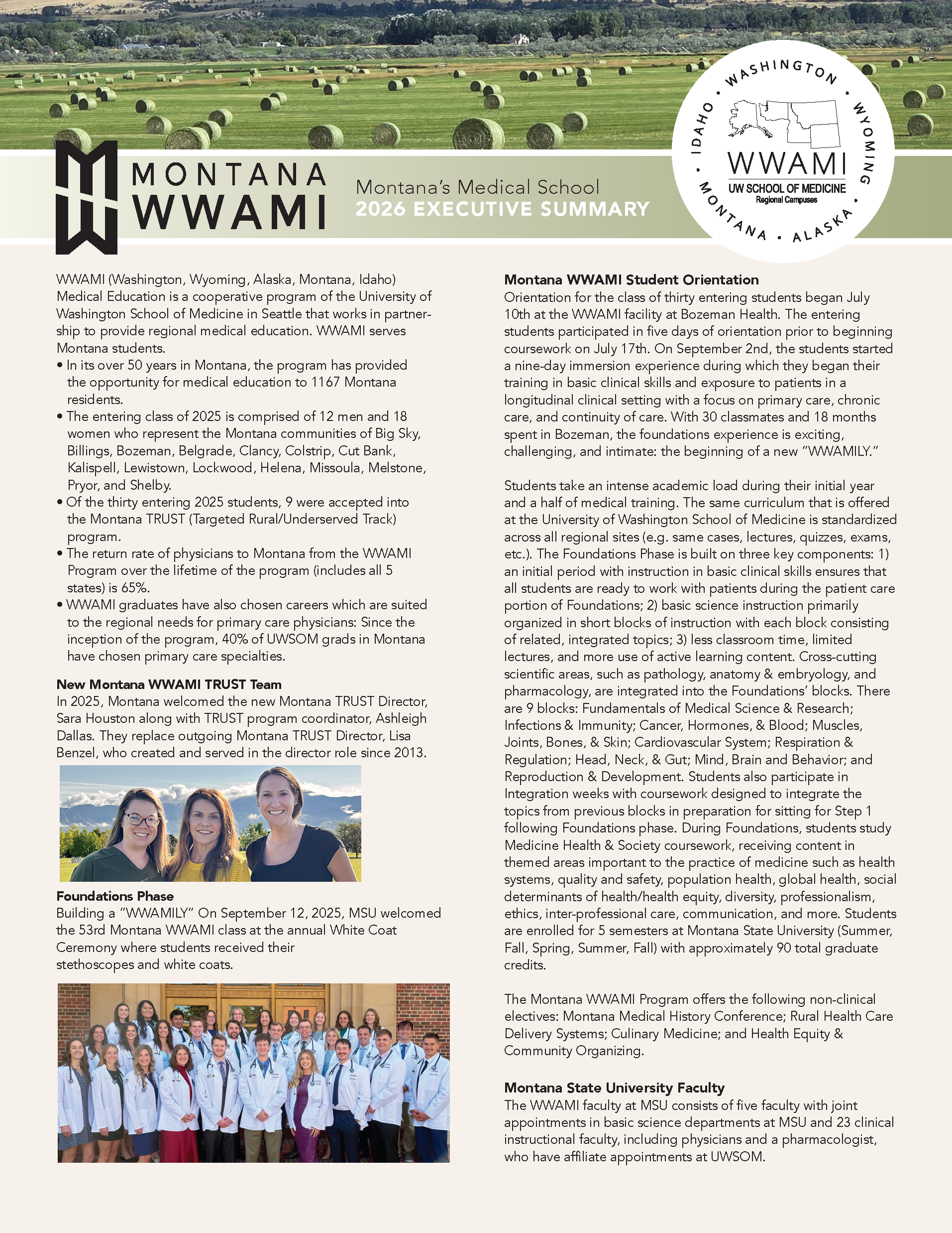 MT WWAMI Newsletter Executive Summary Page 1 MT WWAMI Newsletter Executive Summary Page 1
